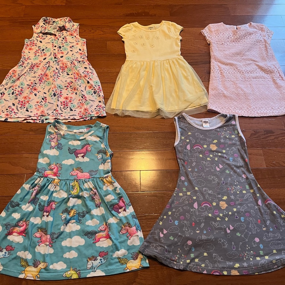 4/4T Girls Summer Dresses Bundle
